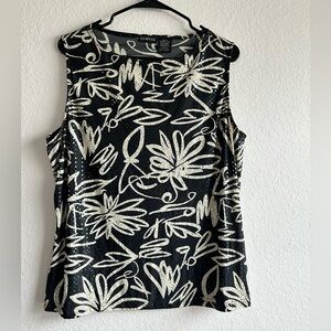 George Women’s Sequin Top Black/White Stretchy Sleeveless XL 16/18